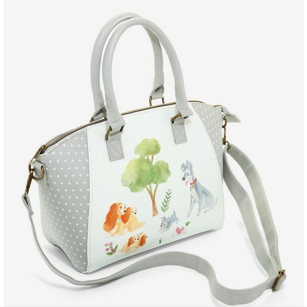 New Loungefly Disney Lady And The Tramp Watercolor Satchel Bag 💚